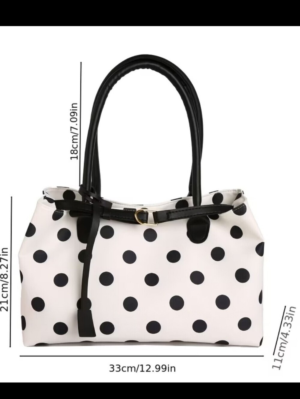 [Polka Dot Tote Bag] Ladies' Crossbody Bag, New Trendy Polka Dot Contrasting Tot - Picture 3 of 5